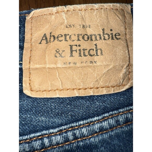 Abercrombie & Fitch Jeans Mens 34x32 Remsen Low Rise Slim Straight Distressed - Picture 10 of 10